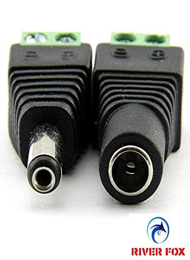 RIVER FOX® 3 Sets Screw Fastening DC Power Plug | 2.1mm x 5.5mm Male & Female Barrel Connector | 12V 24V for CCTV, LED Strip, DVR | Secure & Durable Connection | (3 Male + 3 Female) - Image 2